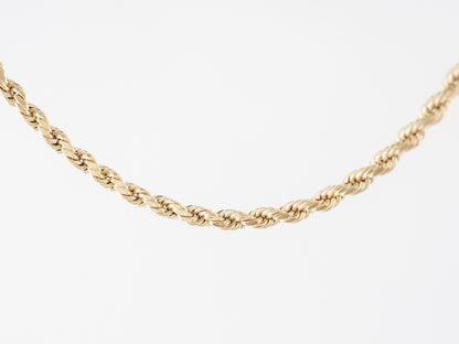 Thin Rope Chain Necklace in 14k Yellow Gold