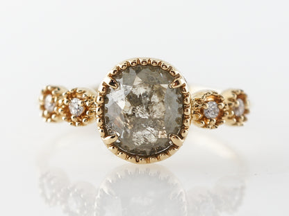 Grey Rose Cut Diamond Engagement Ring in 18k