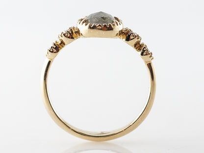 Grey Rose Cut Diamond Engagement Ring in 18k
