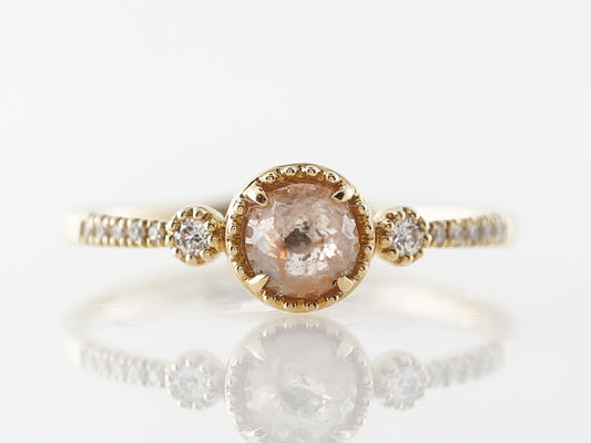 Rose Cut Diamond Engagement Ring in 18k