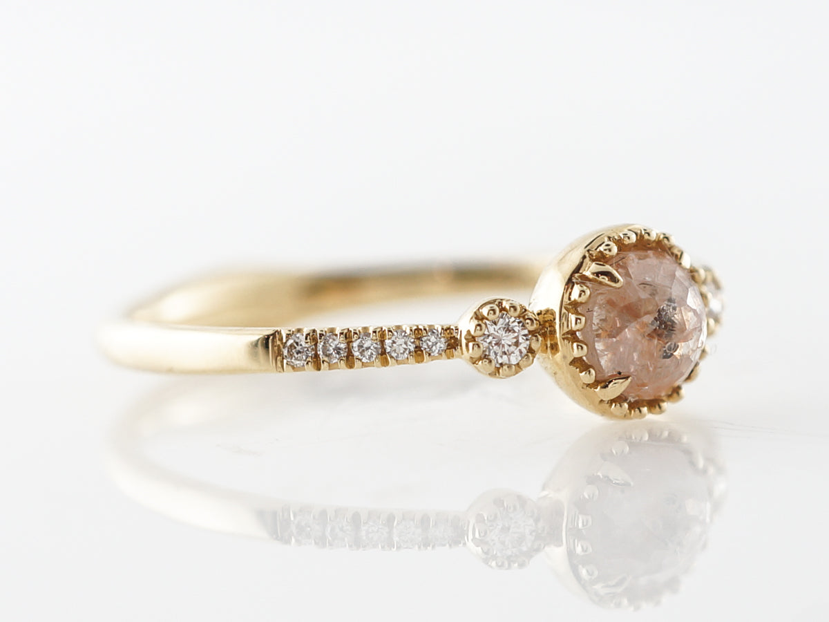 Rose Cut Diamond Engagement Ring in 18k