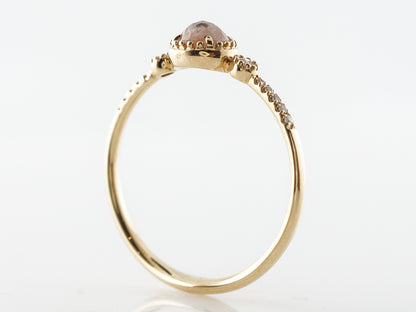 Rose Cut Diamond Engagement Ring in 18k