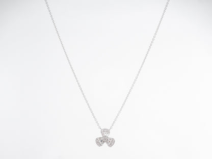 Diamond Flower Pendant Necklace in 18K White Gold