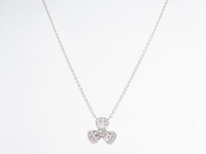 Diamond Flower Pendant Necklace in 18K White Gold