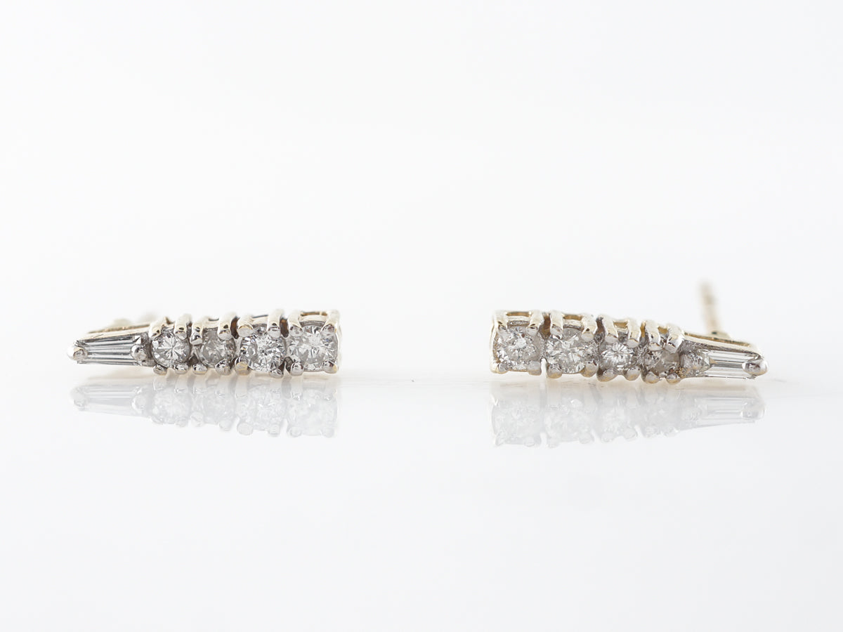 Diamond Stud Earring Climbers in 14k Yellow Gold