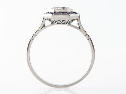 Diamond & Sapphire Halo Engagement Ring Platinum