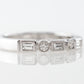 Round & Baguette Cut Diamond Wedding Band in 14k White Gold