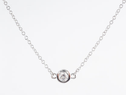 .55 Round Brilliant Bezel Diamond Necklace in 14K White Gold