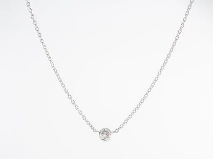 Round Brilliant Bezel Diamond Necklace in 14K White Gold