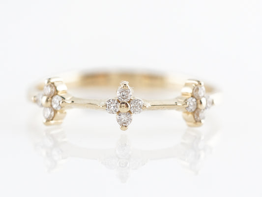 Diamond Cluster Band in 14k Yellow Gold