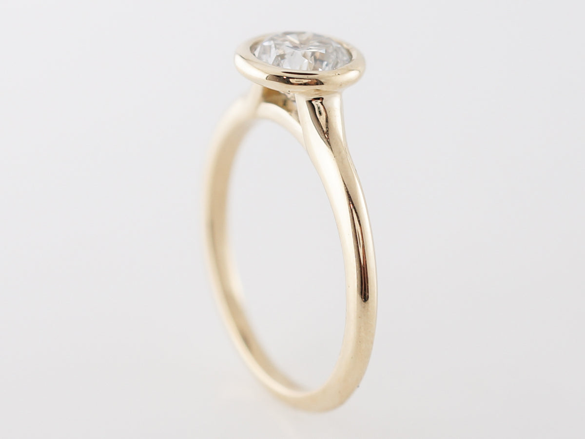 Bezel Set Engagement Ring 1 Carat Diamond in Yellow Gold