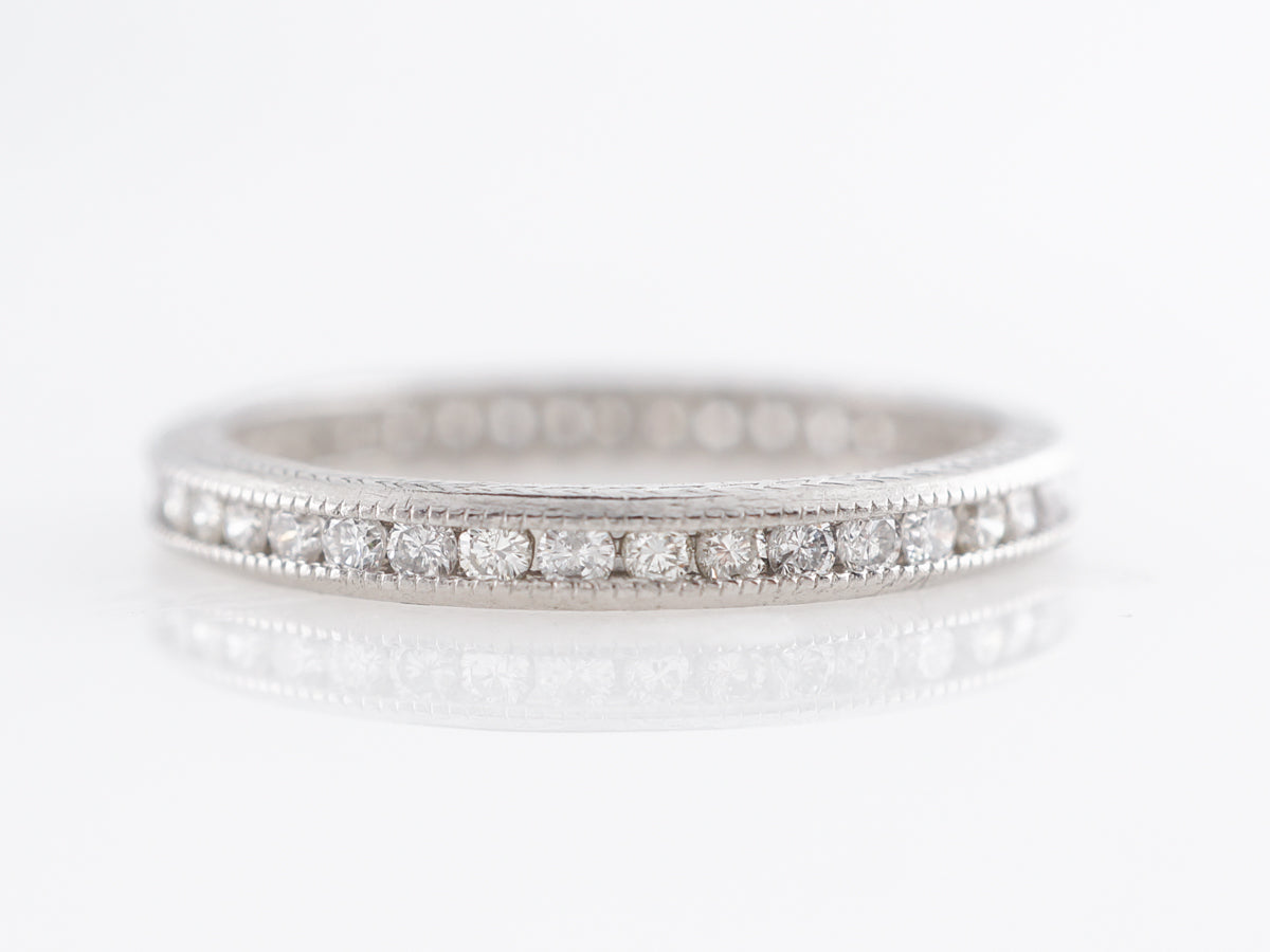 Round Brilliant Diamond Eternity Wedding Band in Platinum