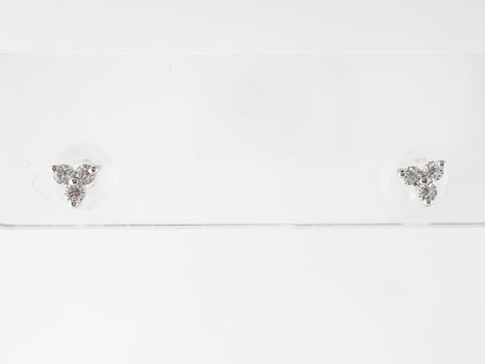 Round Brilliant Diamond Earring Studs in White Gold