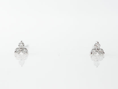 Round Brilliant Diamond Earring Studs in White Gold