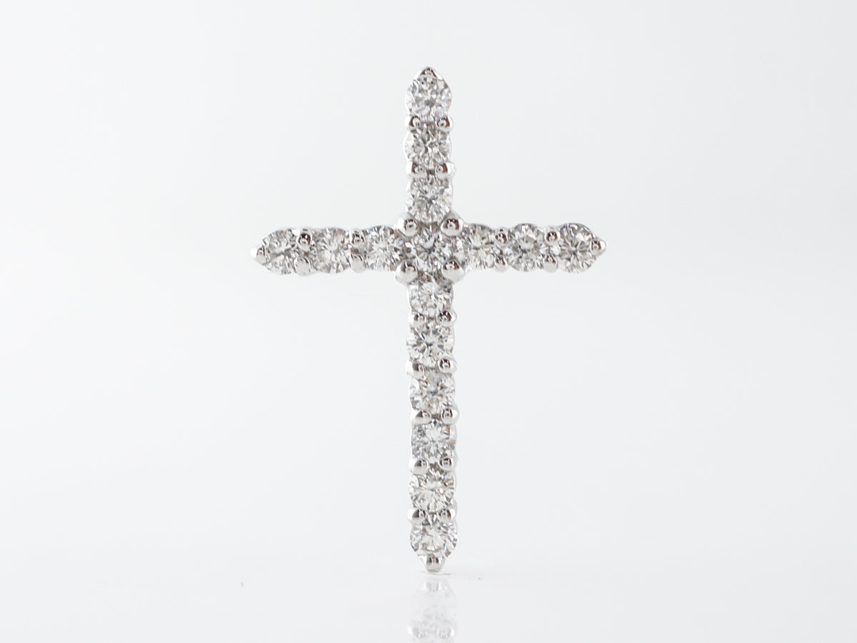 Diamond Cross Pendant in 14k White Gold