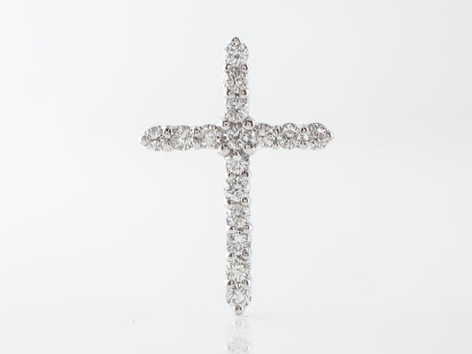 *** ON HOLD *** Cross Pendant w/ Diamonds in 14k White Gold