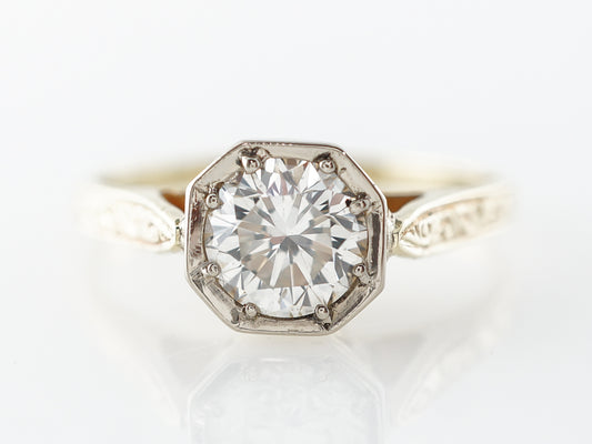 Octagon Bezel Diamond Solitaire Engagement Ring