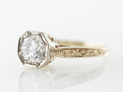 Octagon Bezel Diamond Solitaire Engagement Ring