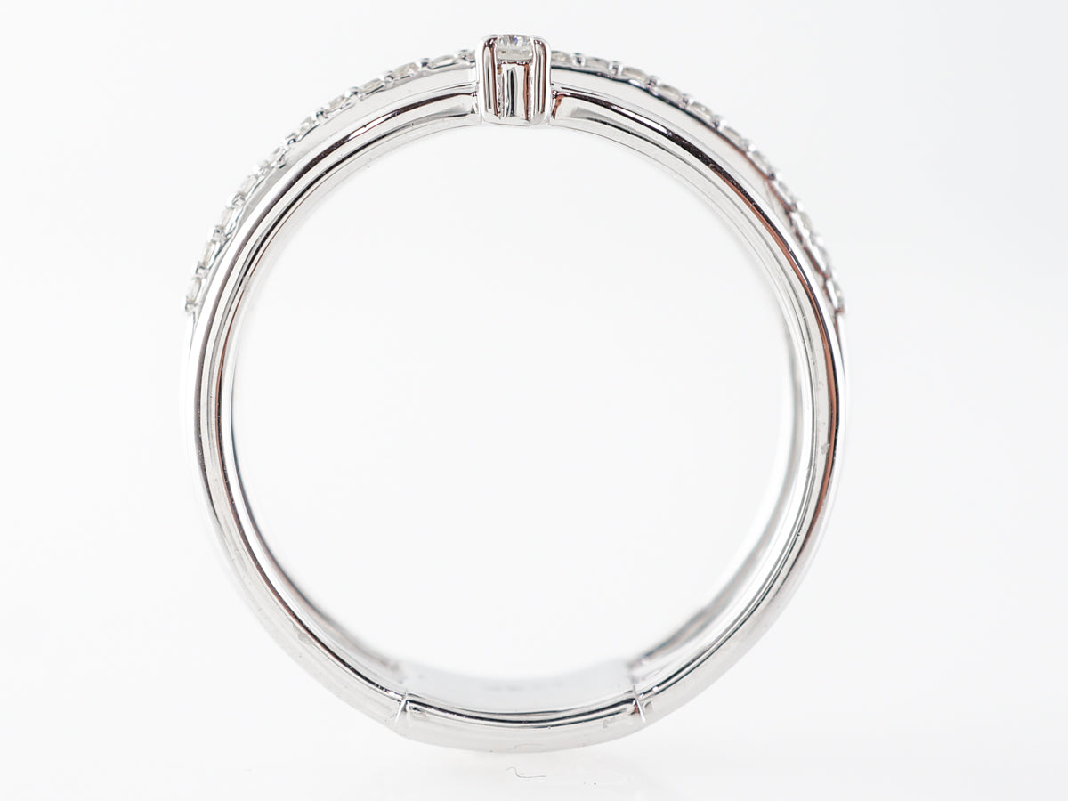 Triple Stacking Ring w/ Diamonds in 14k White Gold