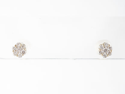 Geometric Diamond Stud Earrings in 14k Yellow Gold