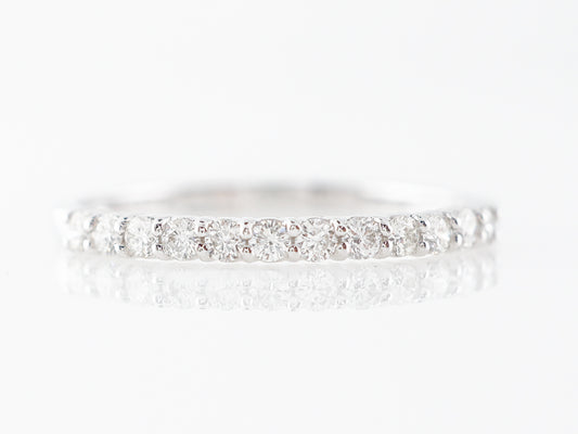 Simple Round Diamond Wedding Band in White Gold