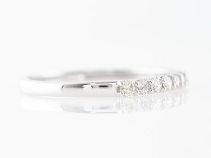 Simple Round Diamond Wedding Band in White Gold