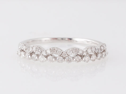 Double Diamond Wedding Band in White Gold