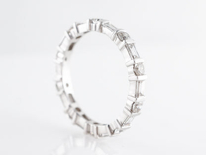 Round and Baguette Diamond Eternity Band in Platinum