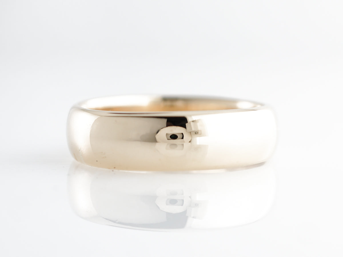 Modern Simple Wide Wedding Band in 14k Yellow Gold