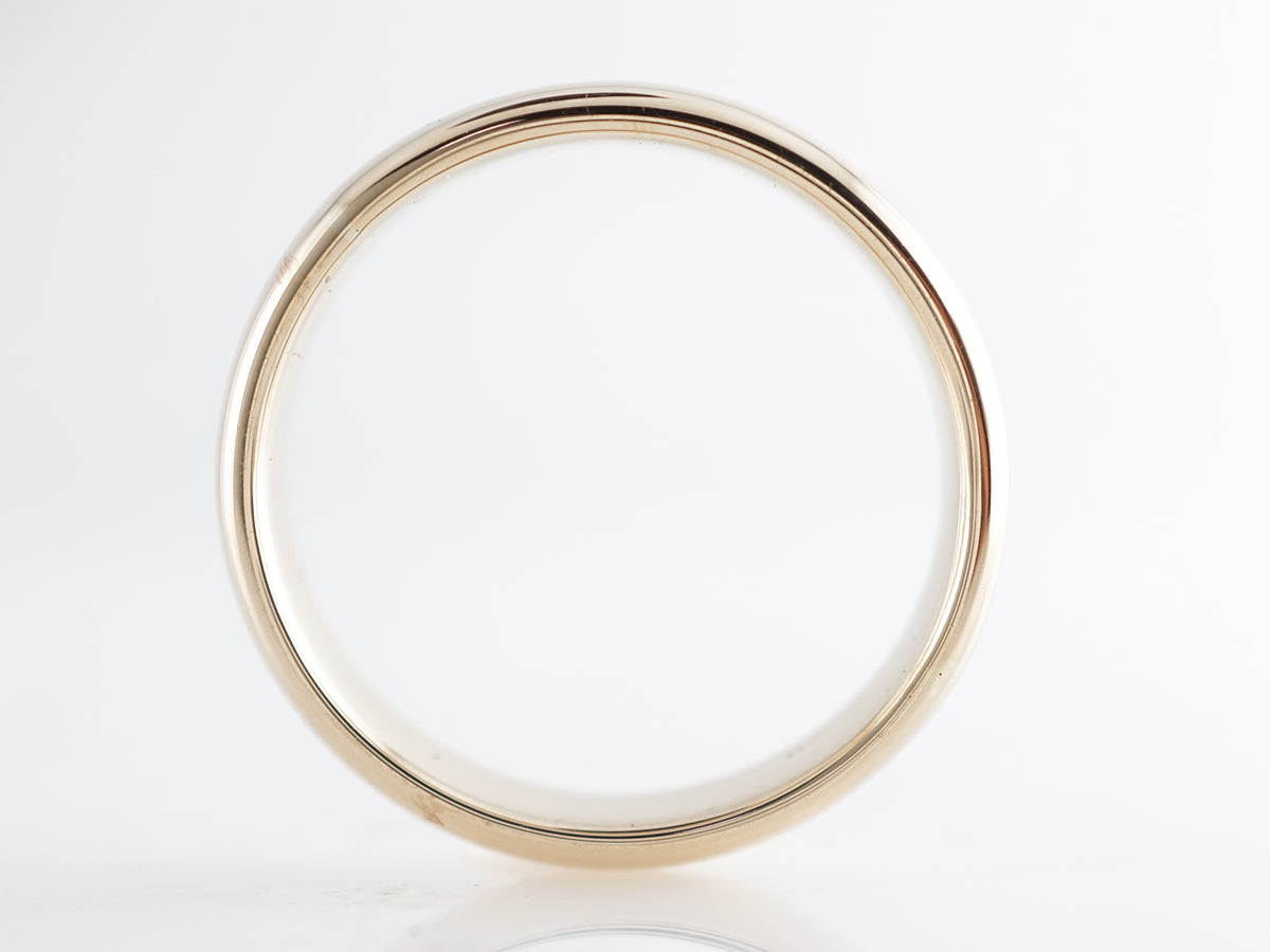 Modern Simple Wide Wedding Band in 14k Yellow Gold