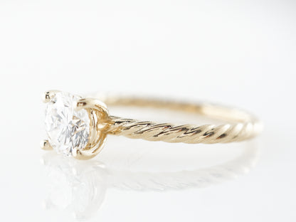 Twisted Band Diamond Engagement Ring in Yellow Gold