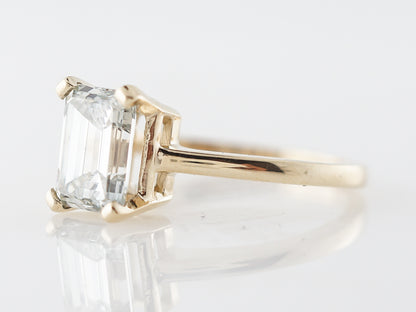 Emerald Cut Diamond Engagement Ring in Yellow Gold