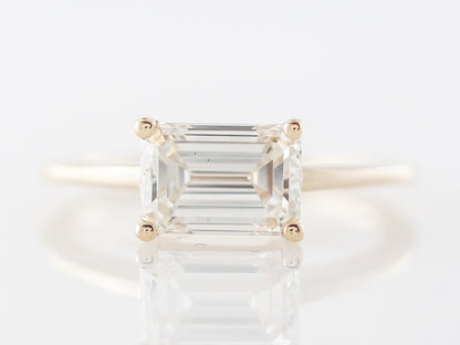 ***RTV***Emerald Cut Diamond Solitaire Engagement Ring in Yellow Gold