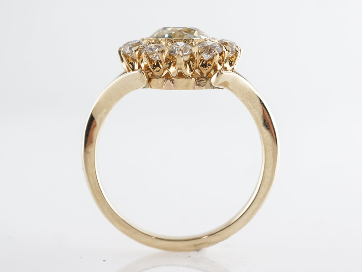 Split Shank Victorian Halo Diamond Engagement Ring