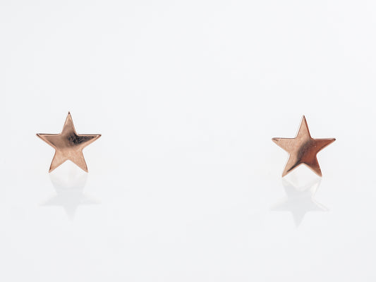 Simple Star Stud Earrings 14K Rose Gold