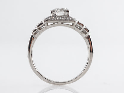 Stepped Art Deco Diamond Engagement Ring in Platinum