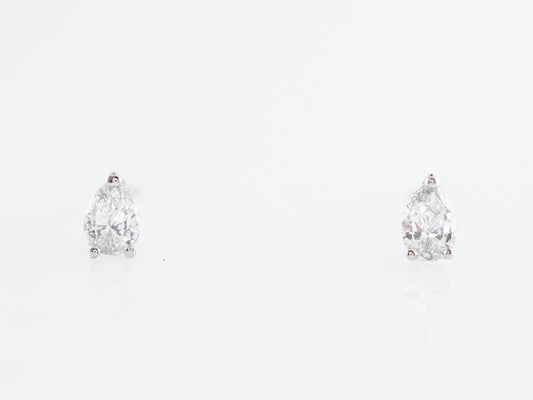 Pear Cut Diamond Earring Studs in 14k White Gold