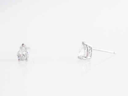 Pear Cut Diamond Earring Studs in 14k White Gold