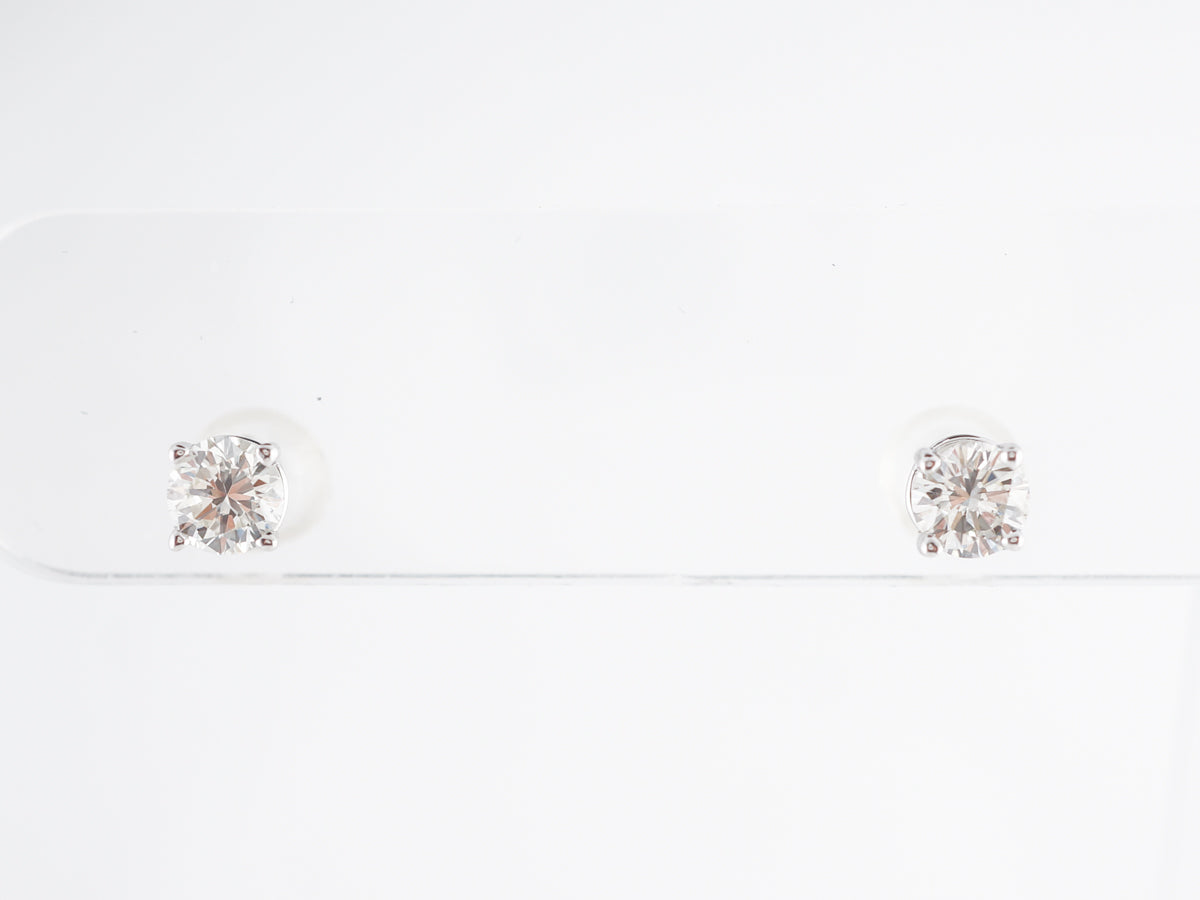 .86 Carat Diamond Stud Earrings in 14k White Gold