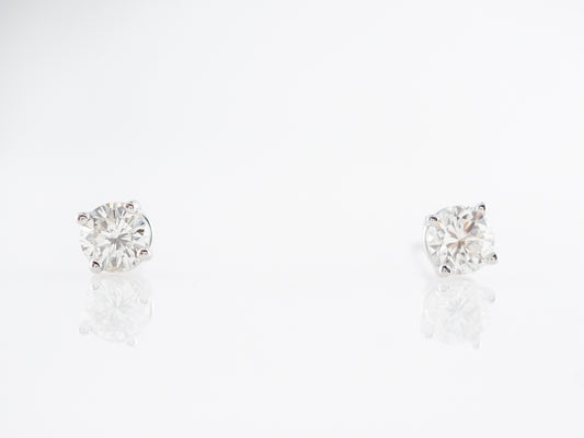 .86 Carat Diamond Stud Earrings in 14k White Gold