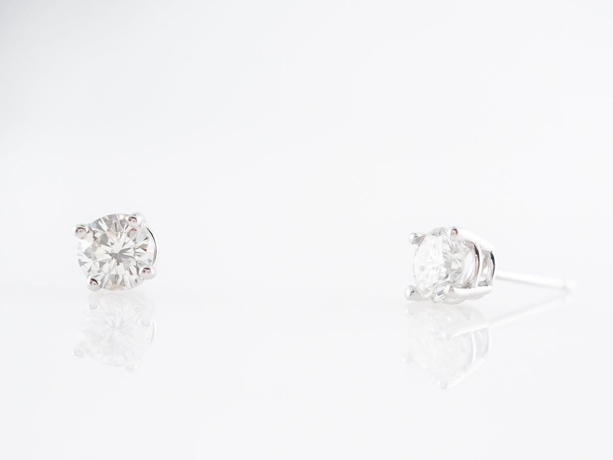 .86 Carat Diamond Stud Earrings in 14k White Gold