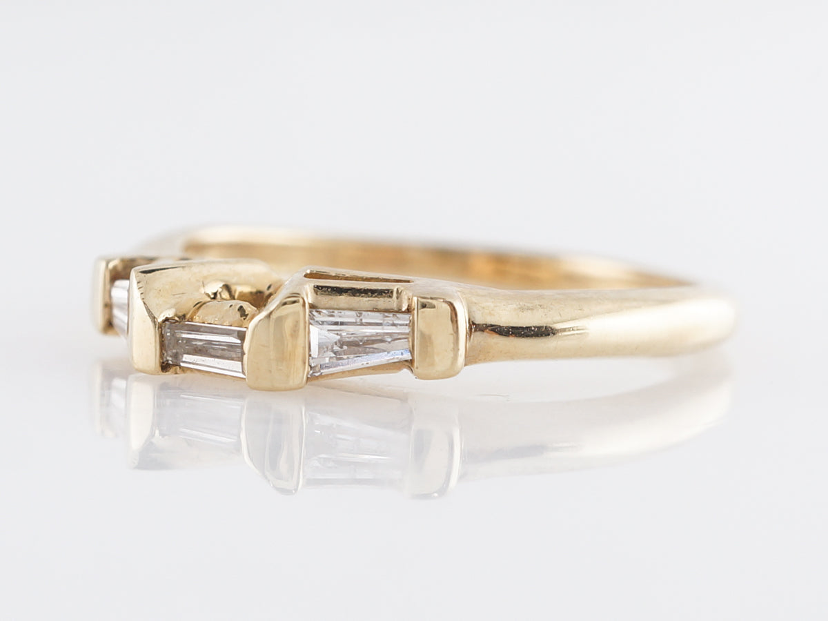 Tapered Baguette Diamond Wedding Band in 14K