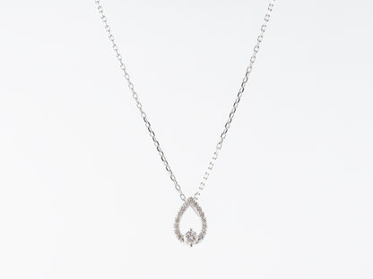 Teardrop Diamond Pendant in 14k White Gold