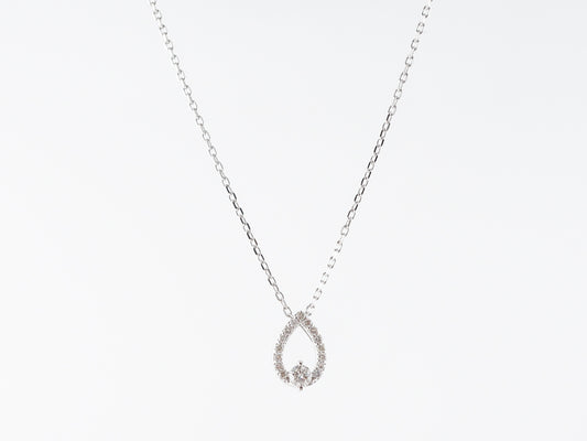 Teardrop Diamond Pendant in 14k White Gold