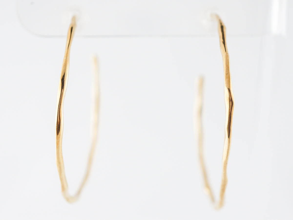 Simple Yellow Gold Hoop Earrings in 18k