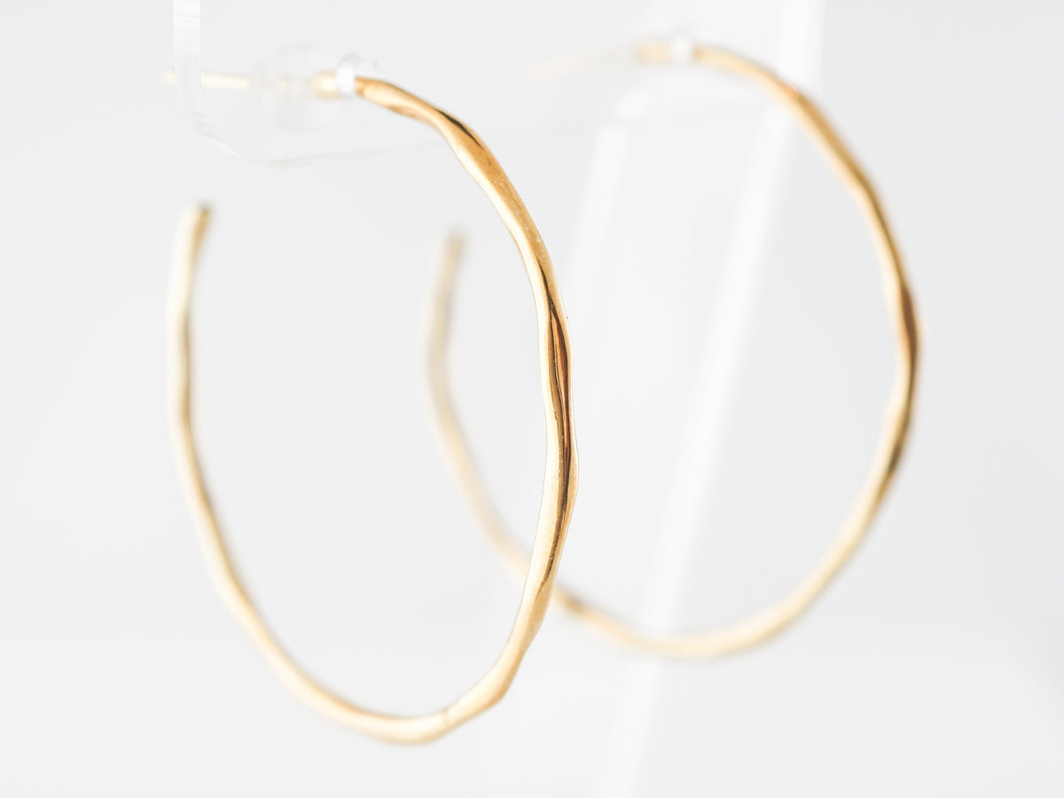 Simple Yellow Gold Hoop Earrings in 18k