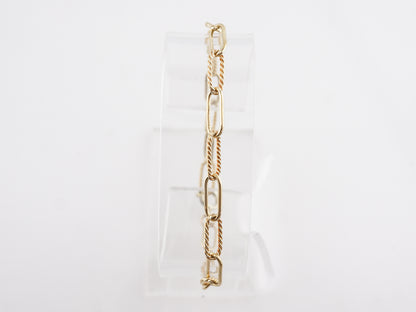 Textured Paperclip Link Bracelet in 18k Yellow Gold