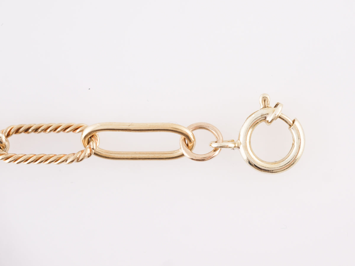 Textured Paperclip Link Bracelet in 18k Yellow Gold