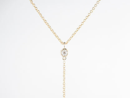 Thin 18 Inch Diamond Y Necklace in 14k Yellow Gold