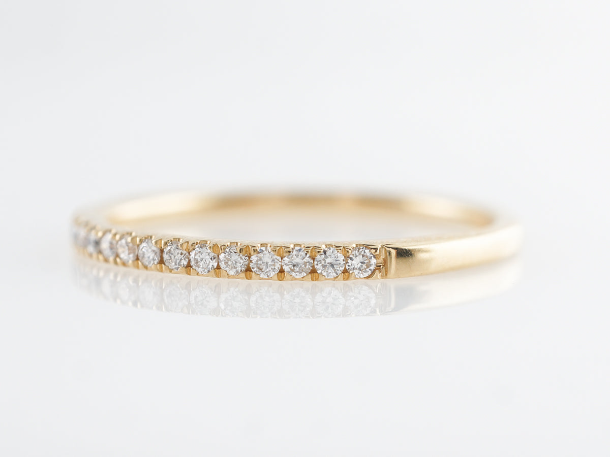 Thin diamond band deals yellow gold